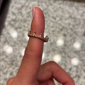 Pandora Rose Crown Ring with Rhinestones
